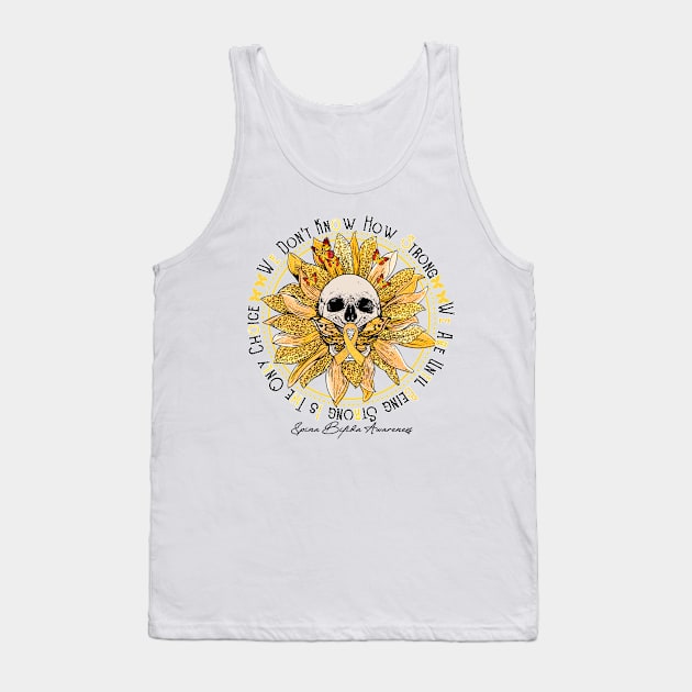 Spina Bifida Awareness - Skull sunflower We Don't Know How Strong Tank Top by vamstudio